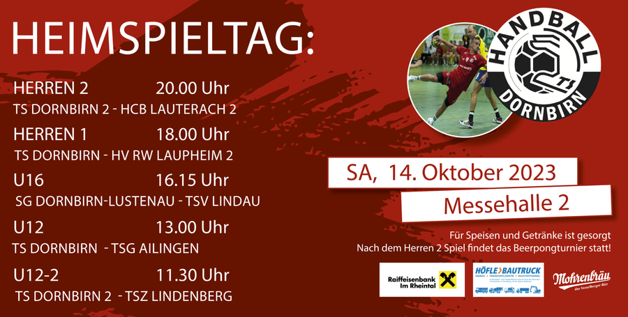 Großer Heimspieltag am Samstag den 14. Oktober!